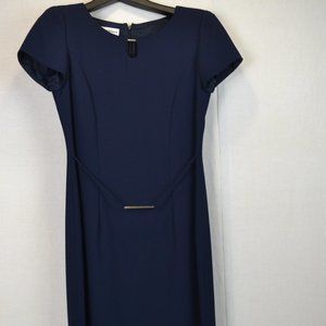 David Warren Dress SIZE 6 navy blue career wear